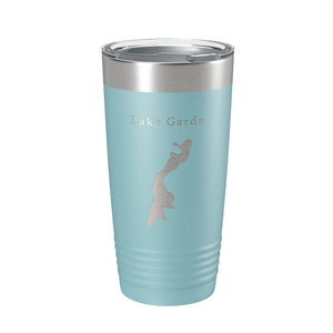 Lake Garda Map Tumbler Travel Mug Insulated Laser Engraved Coffee Cup Connecticut 20 oz