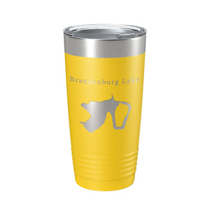 Brandenburg Lake Map Tumbler Travel Mug Insulated Laser Engraved Coffee Cup Illinois 20 oz