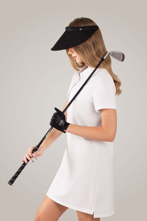 Black Wide Brim Slide On Visor
