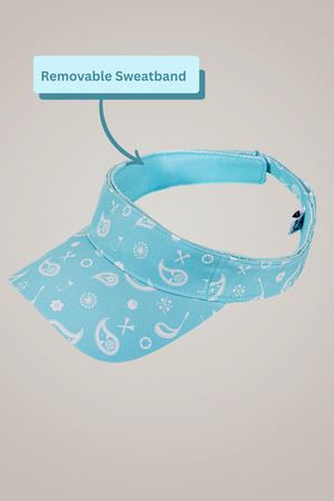 Aqua Paisley Sport Visor