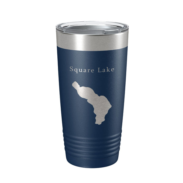 Square Lake Map Tumbler Travel Mug Insulated Laser Engraved Coffee Cup Maine 20 oz