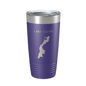 Lake Garda Map Tumbler Travel Mug Insulated Laser Engraved Coffee Cup Connecticut 20 oz
