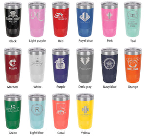 Square Lake Map Tumbler Travel Mug Insulated Laser Engraved Coffee Cup Maine 20 oz