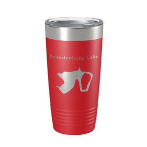 Brandenburg Lake Map Tumbler Travel Mug Insulated Laser Engraved Coffee Cup Illinois 20 oz
